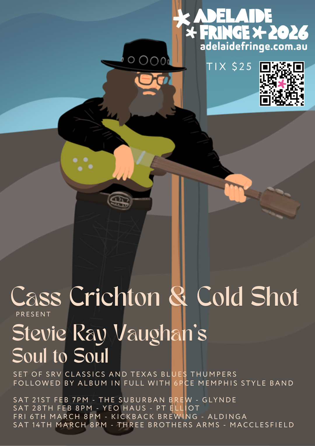 Cass Crichton and Cold Shot Present: Stevie Ray Vaughan’s Soul to Soul