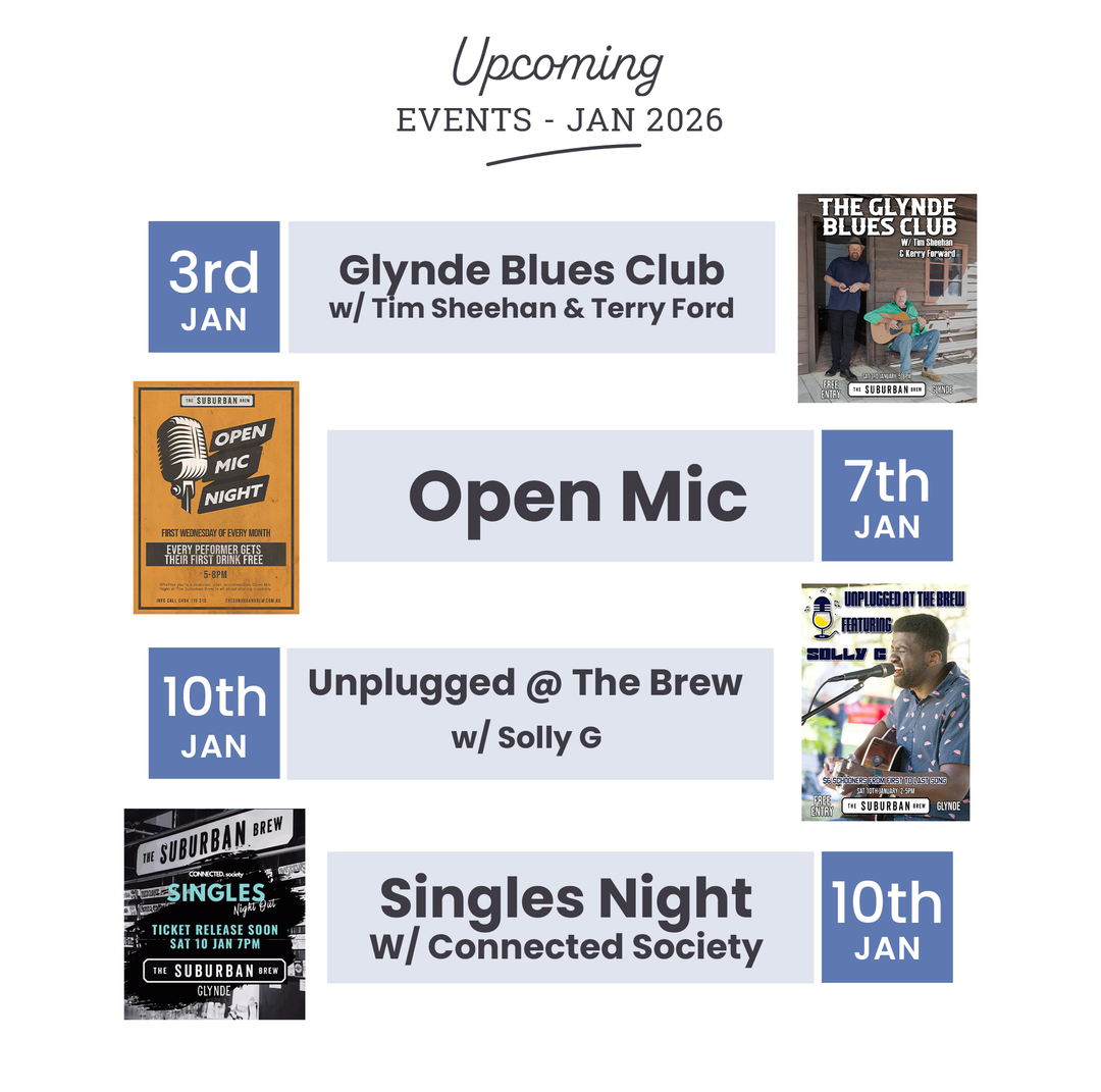 January 2026 Events at The Suburban Brew