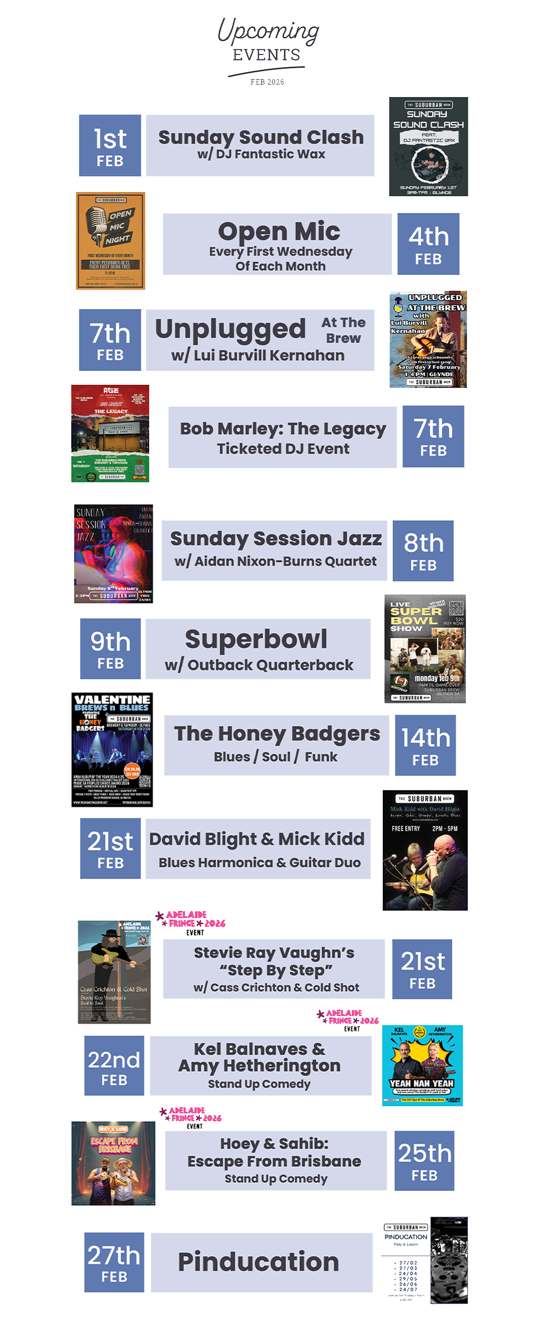 What’s On - Event's - Suburban Brew This February