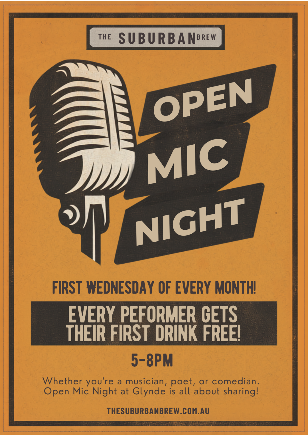 Open Mic Night at The Suburban Brew | First Wednesday Monthly