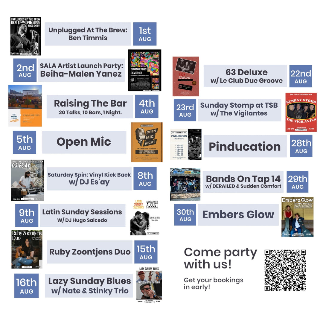 Adelaide Events August 2026 | The Suburban Brew Glynde
