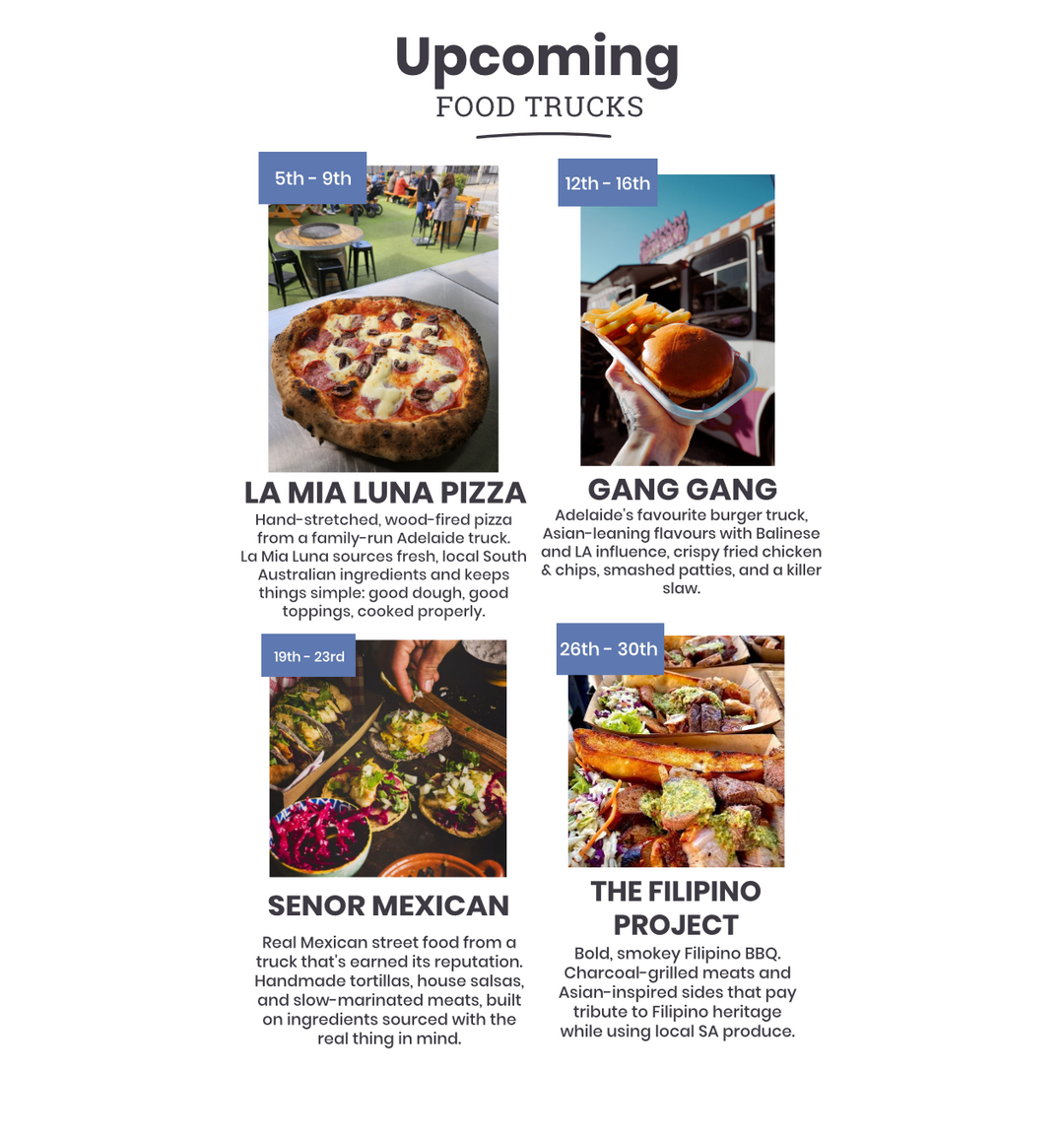 Food Trucks Adelaide August 2026 | The Suburban Brew