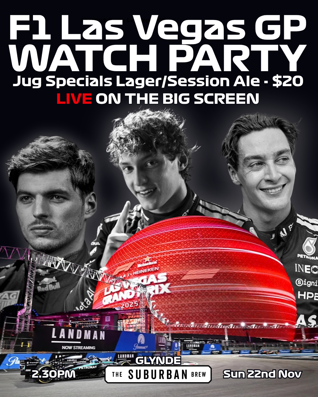 Where to Watch F1 Las Vegas GP Adelaide | Suburban Brew