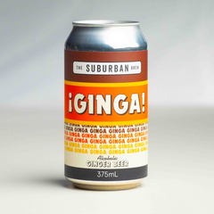 A can of 'Ginga' Alcoholic Ginger Beer by The Suburban Brew, with a colorful label featuring the brand name and 'GINGER BEER' text in bold letters, against a plain background.

craft beer from The Suburban Brew Adelaide - Award-winning craft beer
